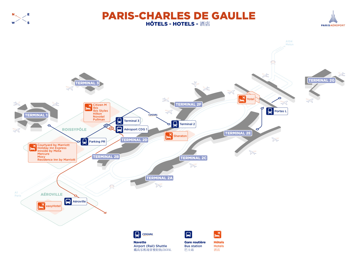 Charles de Gaulle airport (CDG) Paris transfers with 5 services